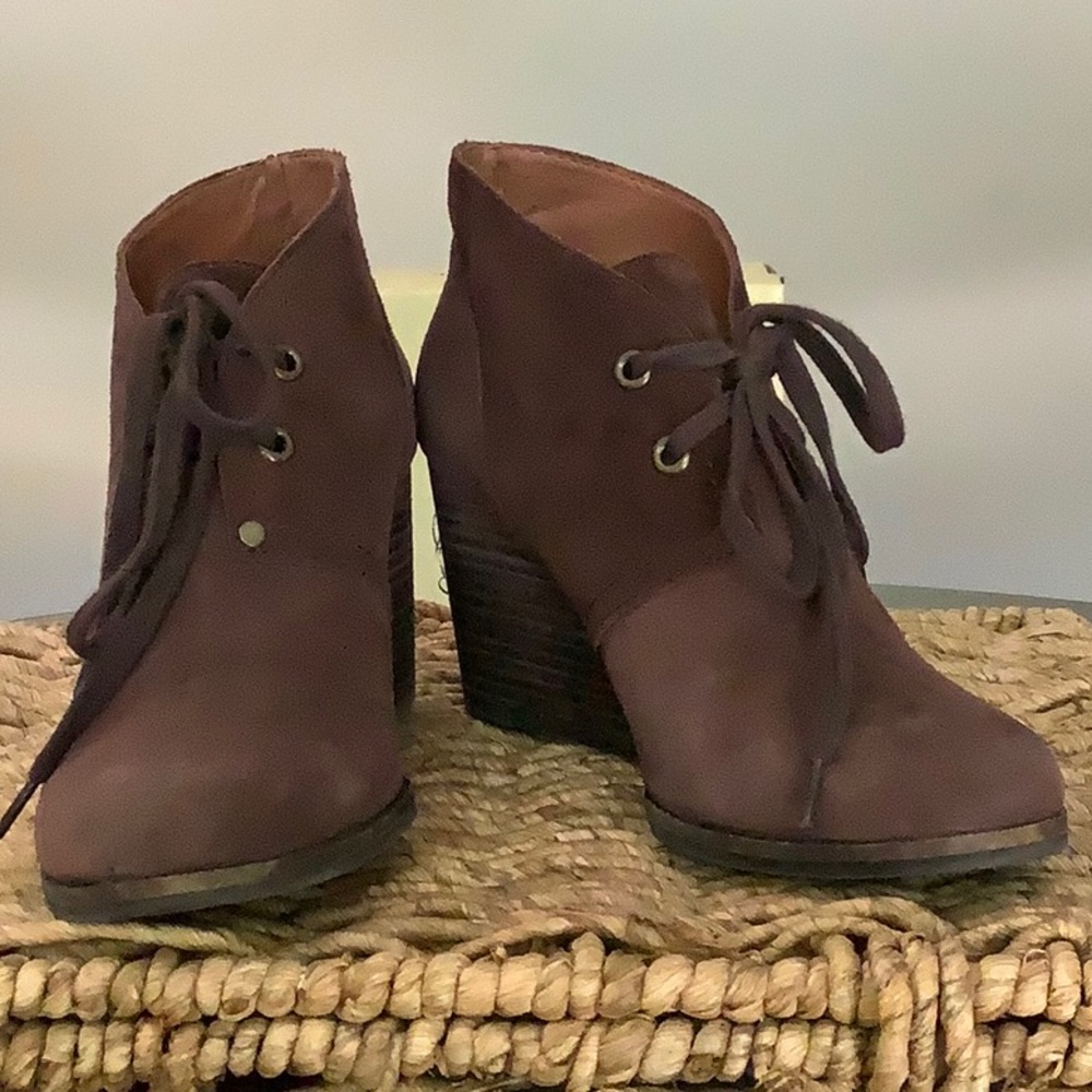 Lucky Brand Oiled Brown Suede Bootie